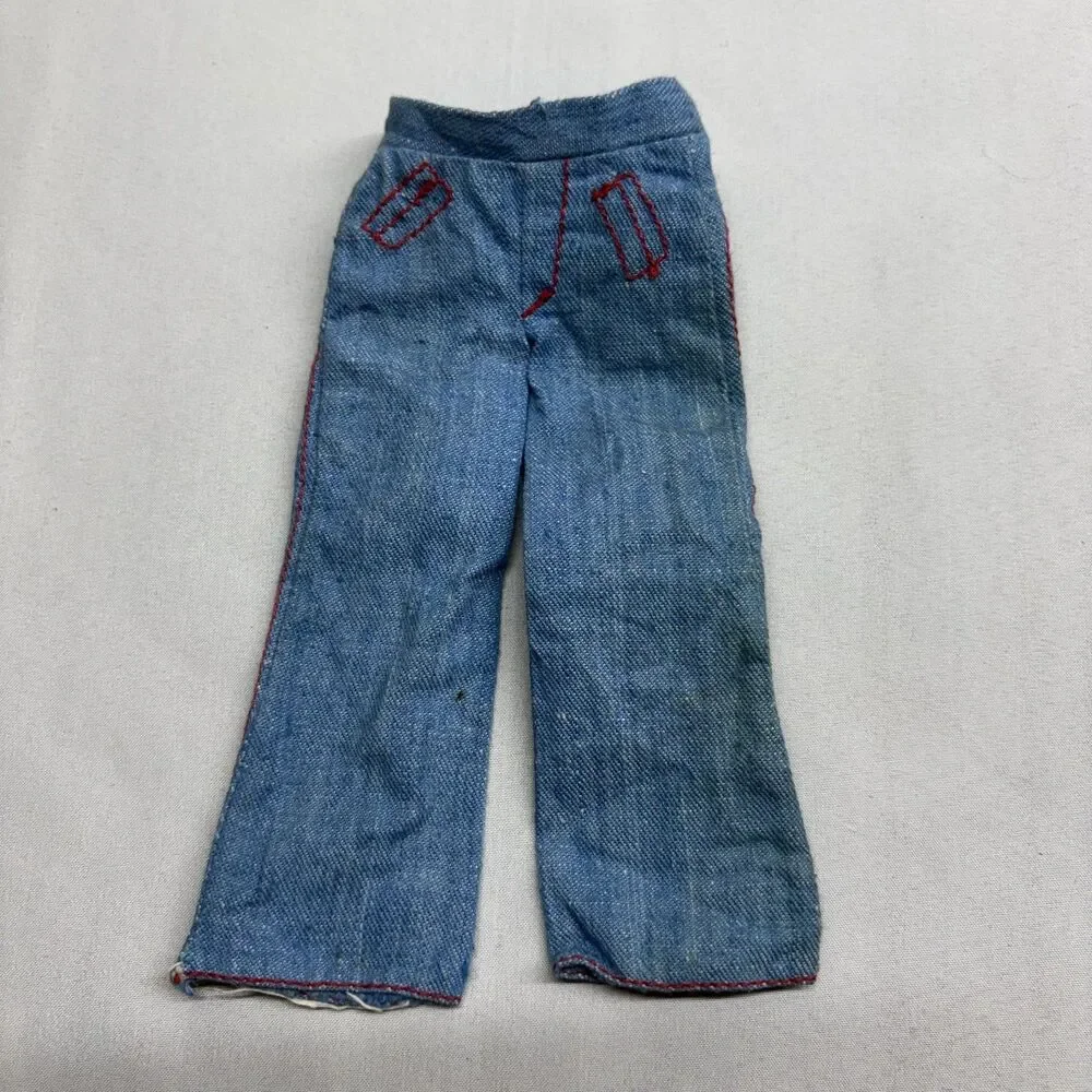Vintage 1974 Barbie Best Buy Fashions Jeans Red Top #7818 TLC